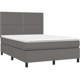  s oprugama i madracem sivi 140x190 cm od umjetne kože | shoptok.hr