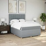  Krevet s oprugama i madracem svjetlosivi 140x190 cm od tkanine | shoptok.hr