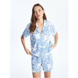 LC Waikiki Shirt Collar Patterned Short Sleeve Women's Shorts Pajamas Set Cene