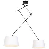 QAZQA Viseča svetilka s platnenimi odtenki bela 35 cm - Blitz II črna Cene