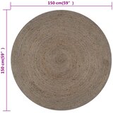  Ručno rađeni tepih od jute okrugli 150 cm sivi | shoptok.hr