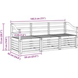  Setovi sofa 3 kom. Bijela Čvrsto drvo akacije 185.5 x 63 x 73 cm | shoptok.hr