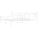 Metalni okvir kreveta uzglavlje i podnožje bijeli 200x200 cm | shoptok.hr
