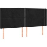  Uzglavlje s ušima crno 183x16x118/128 cm baršunasto | shoptok.hr