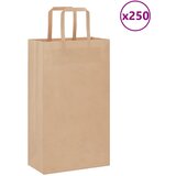 vidaXL Papirnate vrećice 250 kom s ručkama smeđe 21x11x36 cm Cijene