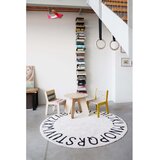 Lorena Canals Krem periv/ručno rađen pamučan dječji tepih ø150 cm ABC Natural Black – | shoptok.hr