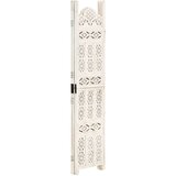 Furnova Ročno izrezljan paravan 3-delni bel 120x165 cm trden mangov les, (21929809) | Shoptok.si
