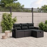 vidaXL 4-dijelni set vrtnih sofa od poliratana s jastucima crni | shoptok.hr