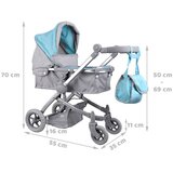  Kolica za lutke 4 u 1 s gondolom i sjedalom, okretnom ručkom i torbom | shoptok.hr