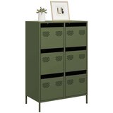 vidaXL Visoka omara olivno zelena 68x39x101,5 cm jeklo | Shoptok.si