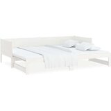  Dnevni ležaj na izvlačenje bijeli 2x(90x190)cm masivna borovina | shoptok.hr