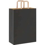 vidaXL Papirnate vrečke 250 kosov z ročaji črne barve 26x12x35 cm | Shoptok.si
