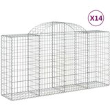  Lučne gabionske košare 14kom 200x50x100/120cm pocinčano željezo | shoptok.hr