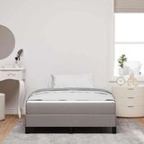  Postelja z vzmetnico z vzmetnico Taupe 120 x 200 cm blago | Shoptok.si
