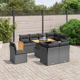  The Living Store Vrtna sedežna garnitura 9-delna z blazinami črn poli ratan - Vrtna Sedežna Garniture, (21478739) | Shoptok.si