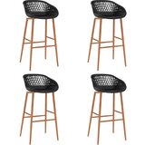 vidaXL barski stoli 4 kosi črni | Shoptok.si