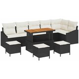  Sjedeća garnitura za vrt 10 kom. Crna poliratan 288,5 x 123,5 x 85 cm | shoptok.hr