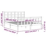  Za krevet s uzglavljem sivi 160 x 200 cm od masivnog drva | shoptok.hr