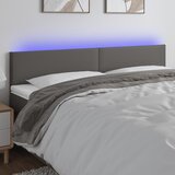 vidaXL LED posteljno vzglavje sivo 180x5x78/88 cm umetno usnje Cene