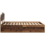  Krevetna konstrukcija s uzglavljem Staro drvo 150 x 200 cm | shoptok.hr