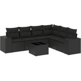 vidaXL 7-dijelni set vrtnih sofa od poliratana s jastucima crni | shoptok.hr