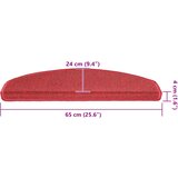  Prostirke za stepenice 30 kom 65x24x4 cm crvene poluokrugle velike | shoptok.hr
