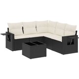 vidaXL 6-dijelni set vrtnih sofa s jastucima crni od poliratana | shoptok.hr