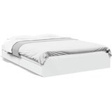 vidaXL Posteljni okvir s predali bel 160x200 cm inženirski les | Shoptok.si