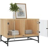  Stolić za kavu sa staklenim vratima boja hrasta 68,5x50x50 cm | Eponuda.com