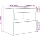  Noćni ormarić s LED svjetlima od starog drva 50x40x45 cm | shoptok.hr