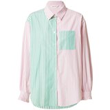 Naf Naf Bluza 'HABASTRY' ecru / zelena / svetlo roza | Shoptok.si