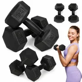 set heksagonalnih bučica 2 × 3 kg – utezi za vježbanje i fitness, crni