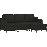  Trosjed s tabureom crni 180 cm od tkanine | shoptok.hr