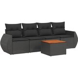  The Living Store Vrtna sedežna garnitura 5-delna z blazinami črn poli ratan - Vrtna Sedežna Garniture, (21453117) | Shoptok.si