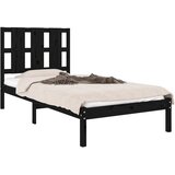  Okvir za krevet od masivne borovine crni 100 x 200 cm | shoptok.hr