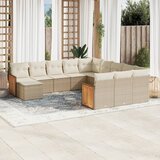 vidaXL 12-dijelni set vrtnih sofa od poliratana s jastucima bež | shoptok.hr