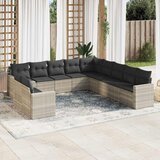  11-dijelni set vrtnih sofa poliratan s jastucima svijetlosivi | shoptok.hr