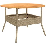 vidaXL Vrtni stol s pločom od drva bagrema bež Ø 110x71 cm poliratan | shoptok.hr