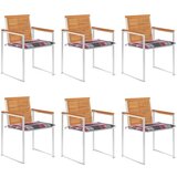  Vrtne stolice s jastucima 6 kom od masivnog bagremovog drva | shoptok.hr