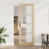 vidaXL drsna vrata s kompletom opreme 'ORKDAL'trden les in steklo, notranja vrata s steklom 'ORKDAL'83x232x4 cm trden les bor Cene