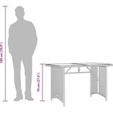  Vrtni stol sa staklenom pločom bež 110x68x70 cm poliratan | shoptok.hr