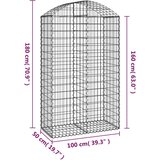  Gabionska košara s lukom 100x50x160/180 cm pocinčano željezo | shoptok.hr