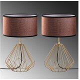 Opviq Set stolnih lampi Diamond-S-713, 25x25x43 cm, IP20, 2 komada, Smeđe-zlatna boja | Eponuda.ba