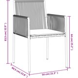  Vrtne stolice s jastucima 6 kom crne 54x60,5x83,5 cm poliratan | shoptok.hr