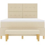  Krevet s opruga kutije s uzglavljem Krema 200 x 160 cm tkanina | shoptok.hr