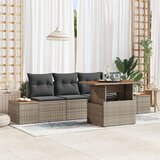 vidaXL set vrtnih sofa Set od 5 Siva Ratan Vrtni sofa Pravokutni Cijene