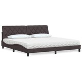  Krevet s madracem tamnosmeđi 200x200 cm od tkanine | shoptok.hr