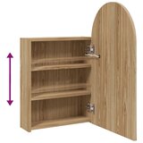  Kupaonski ormarić s ogledalom LED lučni boja hrasta 42x13x70 cm | shoptok.hr