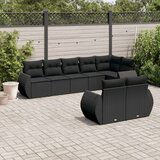  8-dijelni set vrtnih sofa od poliratana s jastucima crni | shoptok.hr