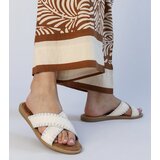 Gemre White braided women's slippers Ellinara | ePonuda.com